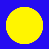 amarillo borde azul eléctrico