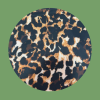 leopardo café borde verde militar