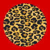 leopardo beige borde rojo